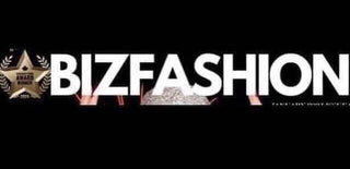 BIZFASHION logo with awards on a black background