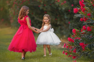Faeella Rosy Enchantment Fairy Dress and Whimsical 3D Butterfly Party Dress is perfect combinations for sisters that rock together. Perfect dreamy dresses for little girls.