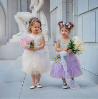 Perfect wedding dress for memorable moments. Faeella Celestial Fairy Tulle Dress is best for flower girl, photoshoots and special occassions.