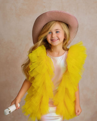 Faeella Radiant Yellow Fairy Wings Dress – fairy - inspired dress for toddlers and little girls, perfect for birthday party, pageants and special occasions