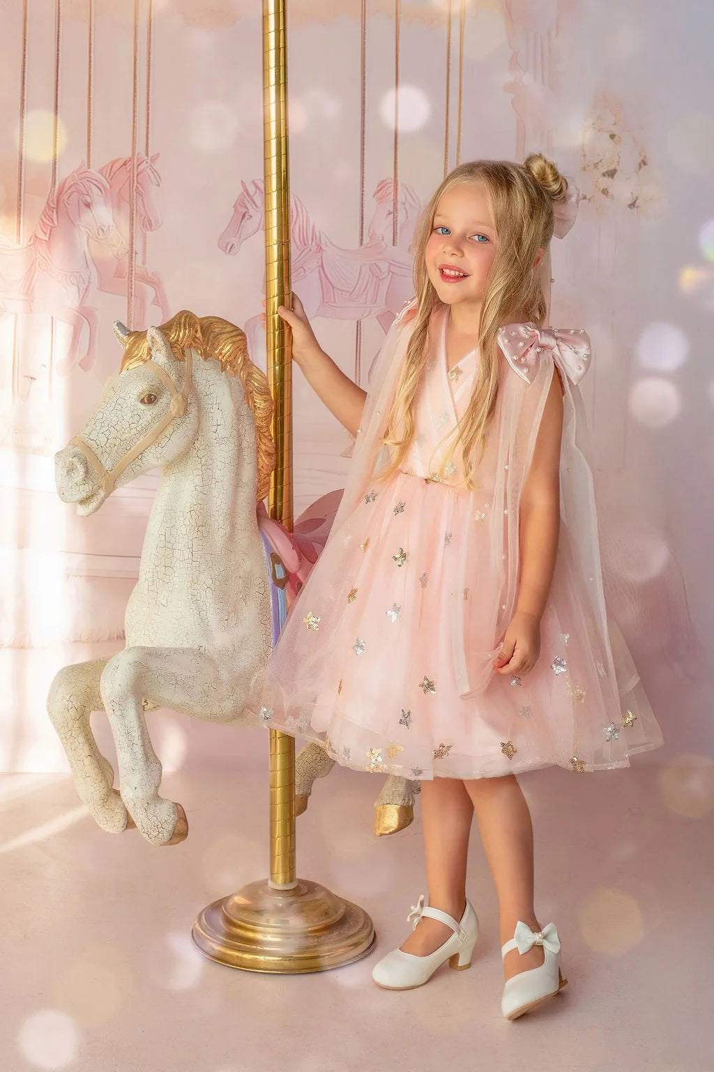JILTU twinkle star dress ピンク Twinkle Star Blush Pink Sequin Birthday Dress for Girls | Faeella