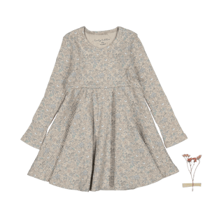 The Printed Long Sleeve Dress - Elise Ribbed