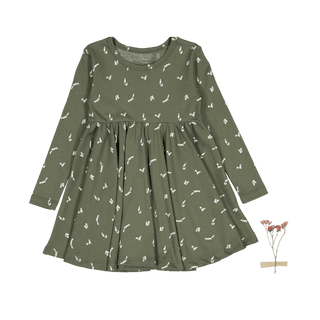 The Printed Long Sleeve Dress -  Squirrel