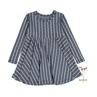 The Printed Long Sleeve Dress -  Linear Stem