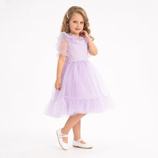 Faeella | Dreamy Lilac Princess Tulle Birthday Dress For Girls | White | 3y | Ceremonial Shop | Cotton/Sequin | Toddler