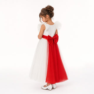 Enchanted Snow Princess Gown, back view, by Faeella