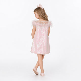 Stardust Dress, Iridescent Pink Sequin for Girls 2