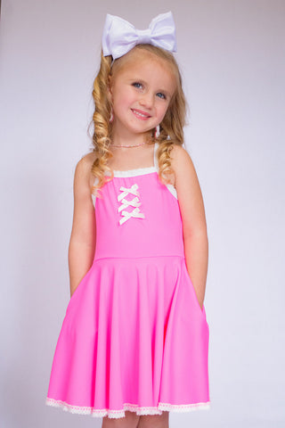 Molly Athleisure Dress - Barbie Pink