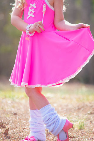 Molly Athleisure Dress - Barbie Pink