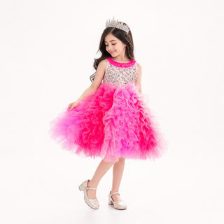 Princess Rosabelle Ruffle Dress, front view, by Faeella