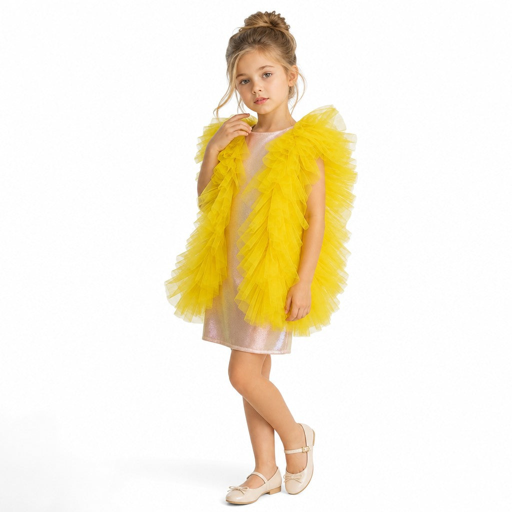 Yellow Fairy Dress with Wings for Girls – Faeella
