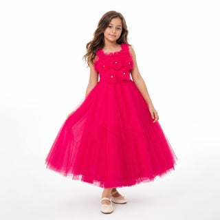 Rosy Enchantment Hot Pink Birthday Dress for Girls
