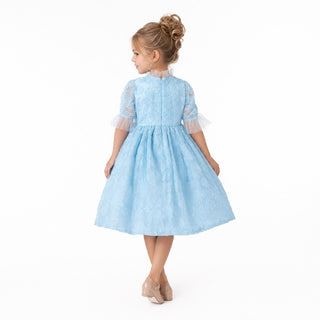 Sky Petal Music Box Dress, back view, by Faeella