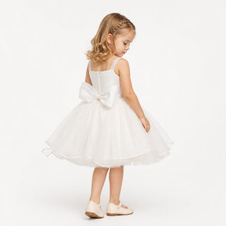 Whimsical 3D Butterfly Tulle Flower Girl Dress for Girls, back view, by Faeella