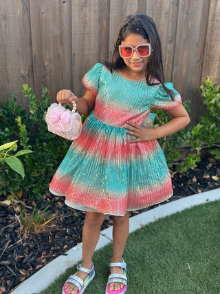 Aqua Sunset Sparkle Dress – fairy - inspired dress for girls, perfect for | Faeella