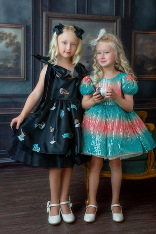 Aqua Sunset Sparkle Dress – fairy - inspired dress for girls, perfect for | Faeella