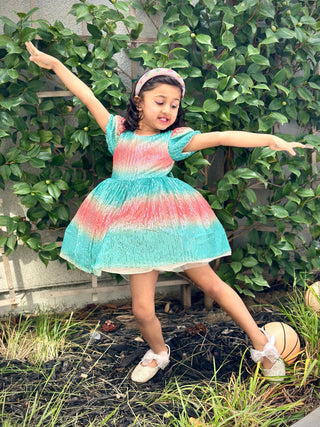 Aqua Sunset Sparkle Dress – fairy - inspired dress for girls, perfect for | Faeella