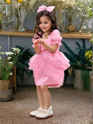 Blush Petal Princess Ruffle Pink Birthday Dress