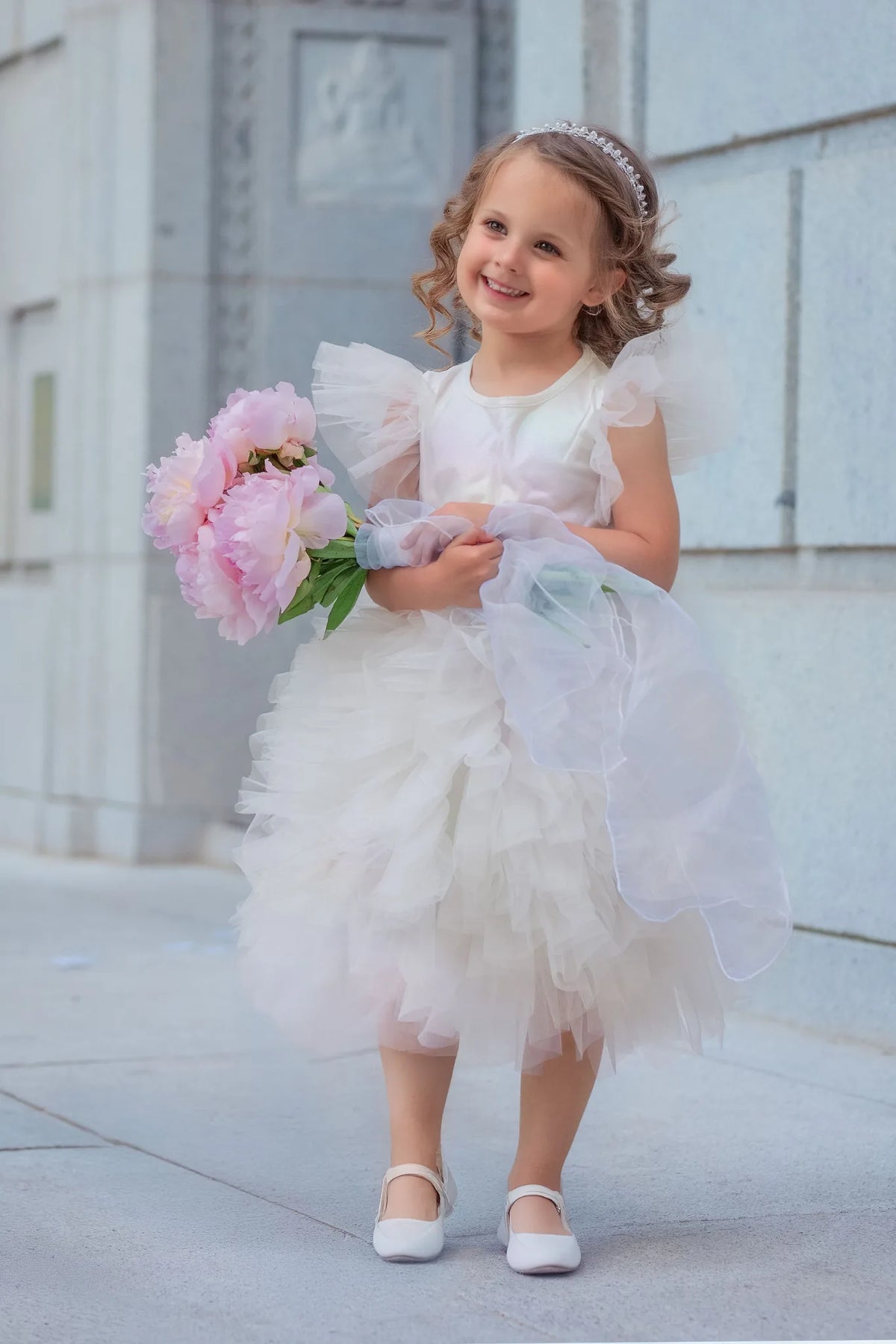 Celestial Fairy White Tulle Flower Girl Dress | Faeella 2 Celestial Fairy White Tulle Flower Girl Dress | Faeella 2