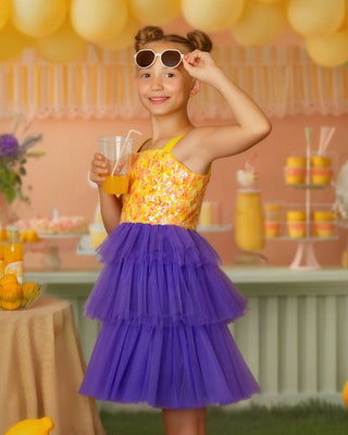 Citrus Bloom Purple Tulle Party Dress – fairy - inspired dress for girls, perfect for | Faeella