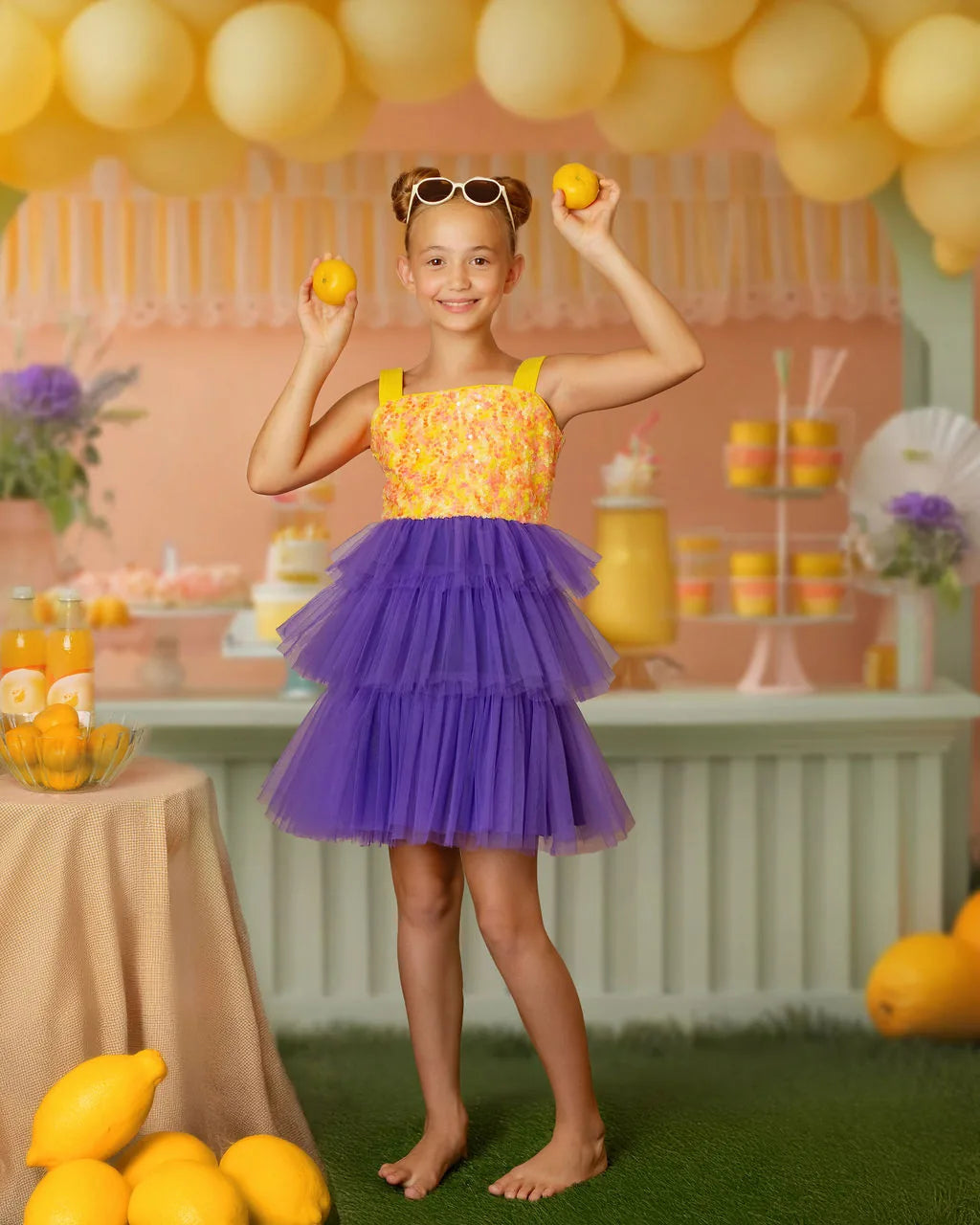 Citrus Bloom Purple Sequin Tulle Birthday Dress | Faeella 9