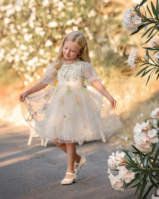 Enchanted Bloom Ivory Embroidered Flower Girl Dress | Faeella Enchanted Bloom Ivory Embroidered Flower Girl Dress | Faeella