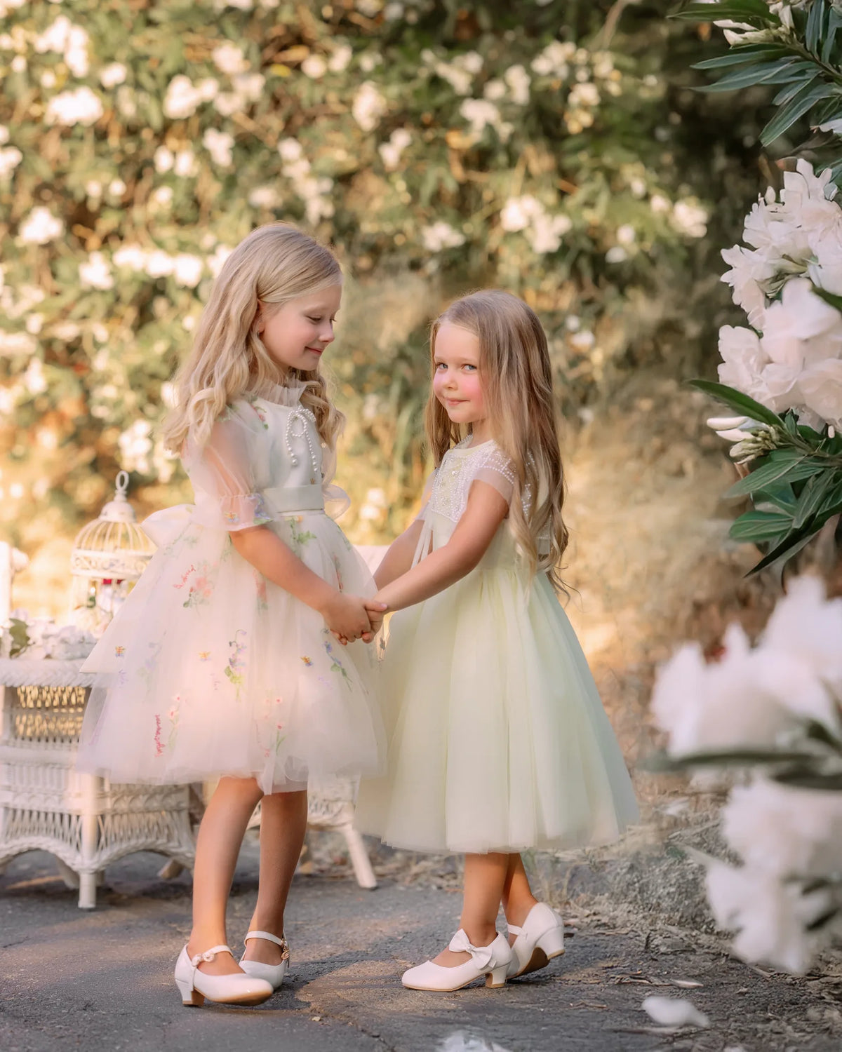 Ivory Embroidered Flower Girl Dress | Faeella