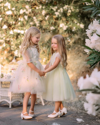 Enchanted Bloom Ivory Embroidered Flower Girl Dress