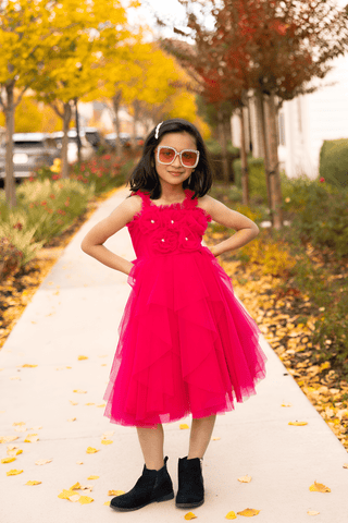 Faeella Rosy Enchantment Fairy Dress – pretty pink dress for girls, perfect for birthday party, special occasions and holidays. Perfect Christmas outfit. 