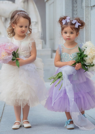 Celestial Fairy Tulle Dress – fairy - inspired beautiful white dress for girls, perfect for birthday party, flower girl and pageants | Faeella