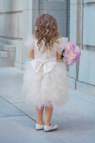 Celestial Fairy Tulle Dress – fairy - inspired beautiful white dress for girls, perfect for birthday party, flower girl and pageants | Faeella
