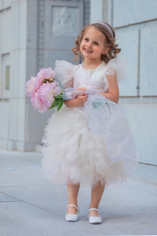 Celestial Fairy Tulle Dress – fairy - inspired beautiful white dress for girls, perfect for birthday party, flower girl and pageants | Faeella