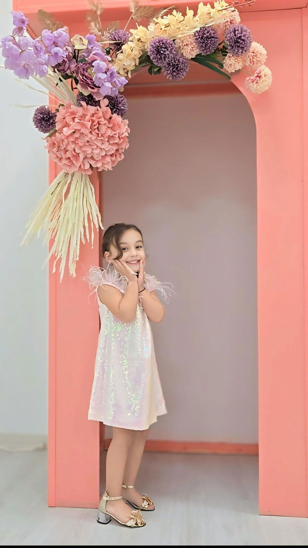 Iridescent Stardust Pink Sequin Dress
