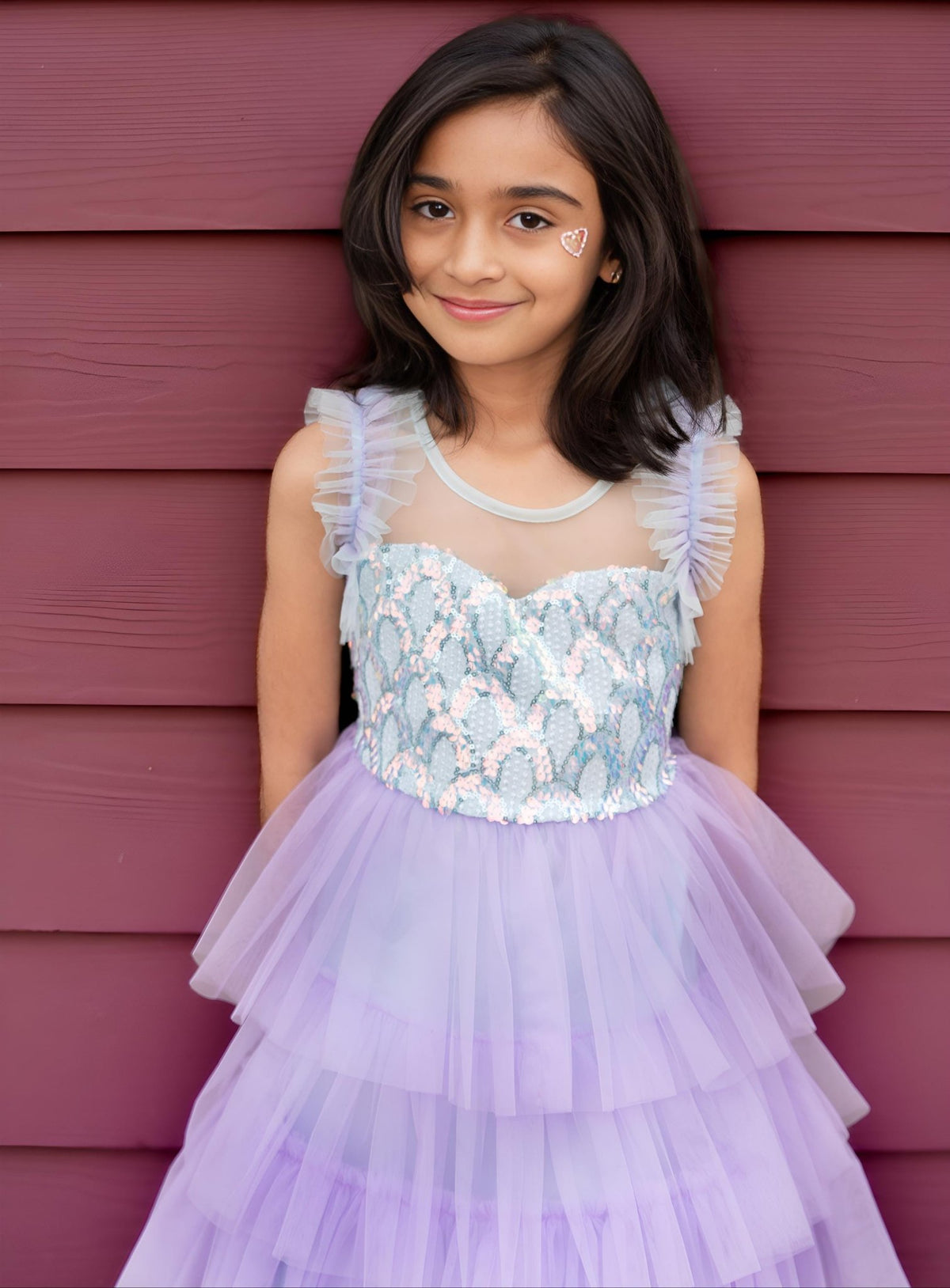 Lilac Dream Tiered Tulle Birthday Dress for Girls