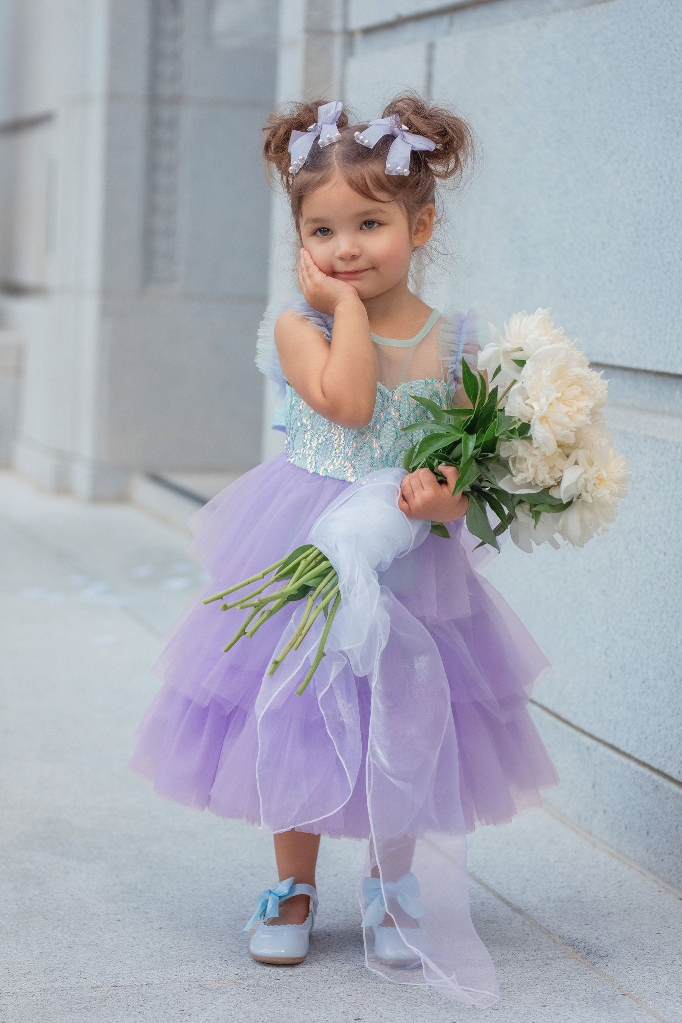 Lilac Dream Tiered Tulle Birthday Dress for Girls | Faeella 3 Lilac Dream Tiered Tulle Birthday Dress for Girls | Faeella 3