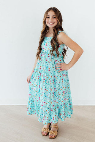 Bluebell Breeze Ruffle Maxi Dress
