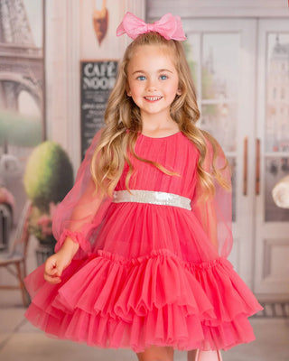 Parisian Rosé Pink Tulle Birthday Party Dress