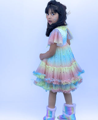 Pastel Stardust Layered Party Dress – fairy - inspired dress for girls, perfect for | Faeella