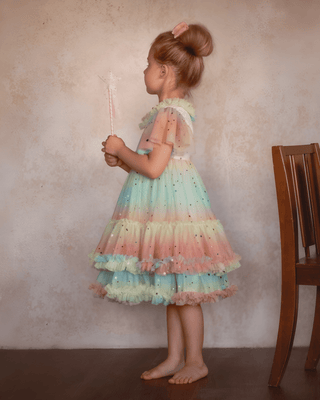 Pastel Stardust Layered Party Dress – fairy - inspired dress for girls, perfect for | Faeella