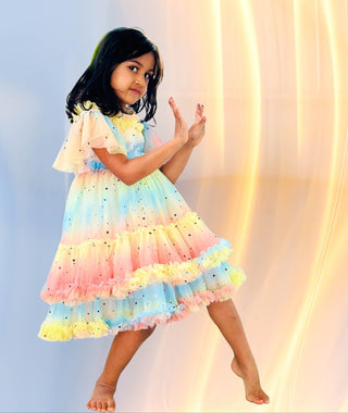 Pastel Stardust Layered Party Dress – fairy - inspired dress for girls, perfect for | Faeella