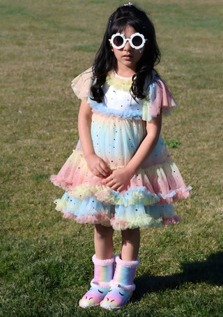 Pastel Stardust Layered Party Dress – fairy - inspired dress for girls, perfect for | Faeella