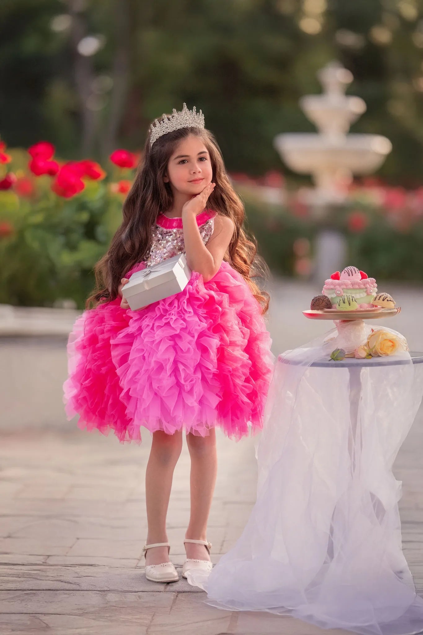 pink birthday dress Princess Rosabelle Pink Sequin Girls Birthday Dress