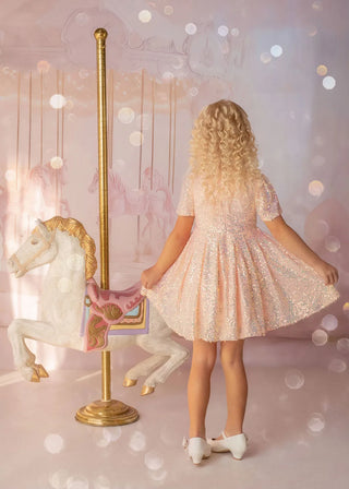 Shine Like a Star Peach Sequin Birthday Dress | Faeella Shine Like a Star Peach Sequin Birthday Dress | Faeella