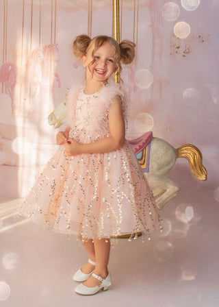 Sparkly Feather Fairy Tulle Dress
