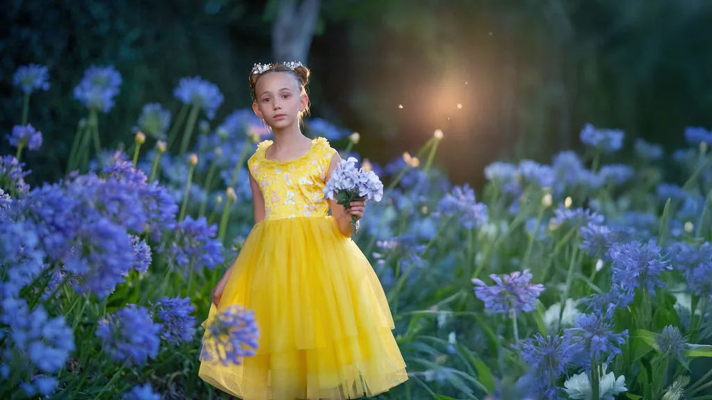Sunshine Petal Yellow Tulle Birthday Dress Sunshine Petal Yellow Tulle Birthday Dress